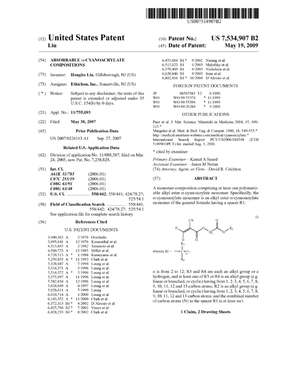 Absorbable αcyanoacrylate compositions Afinitica